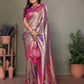 Anaita Lavender Tissue Silk With Weaving Saree With Blouse