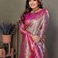 Anaita Lavender Tissue Silk With Weaving Saree With Blouse