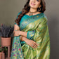 Anaita Light Green Tissue Silk With Weaving Saree With Blouse