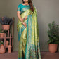 Anaita Green Tissue Silk With Weaving Saree With Blouse