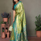 Anaita Green Tissue Silk With Weaving Saree With Blouse