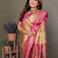 Anaita Dark Golden Tissue Silk With Weaving Saree With Blouse