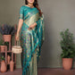 Anaita Light Green Tissue Silk With Weaving Saree With Blouse