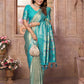 Anaita Blue Tissue Silk With Weaving Saree With Blouse