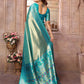 Anaita Blue Tissue Silk With Weaving Saree With Blouse