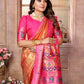 Anaita Dark Golden Tissue Silk With Weaving Saree With Blouse