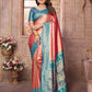 Anaita Light Red Tissue Silk With Weaving Saree With Blouse