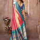 Anaita Light Red Tissue Silk With Weaving Saree With Blouse