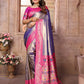 Anaita Lavender Tissue Silk With Weaving Saree With Blouse