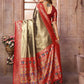 Anaita Dark Golden Tissue Silk With Weaving Saree With Blouse