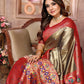 Anaita Dark Golden Tissue Silk With Weaving Saree With Blouse