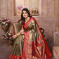 Anaita Dark Golden Tissue Silk With Weaving Saree With Blouse