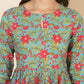 Janasya Women's Blue Cotton Printed Casual Peplum Co-ords - Swadesiicart