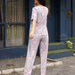 Pink Rayon Paisley Printed Top with Matching Bottom - Eesha - Swadesiicart