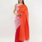 Exclusive Collection Beautiful Khadi Cotton Orange Light Pink Red Handloom Saree - Swadesiicart