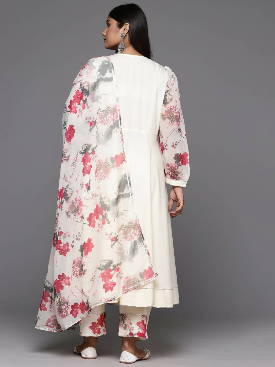 Ahalyaa Women's Traditional wear Kurta Set - Off White | Swadesiicart