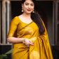 Mustard Silk Woven Saree with Unstitched Blouse - Hiral Fashion | Swadesiicart