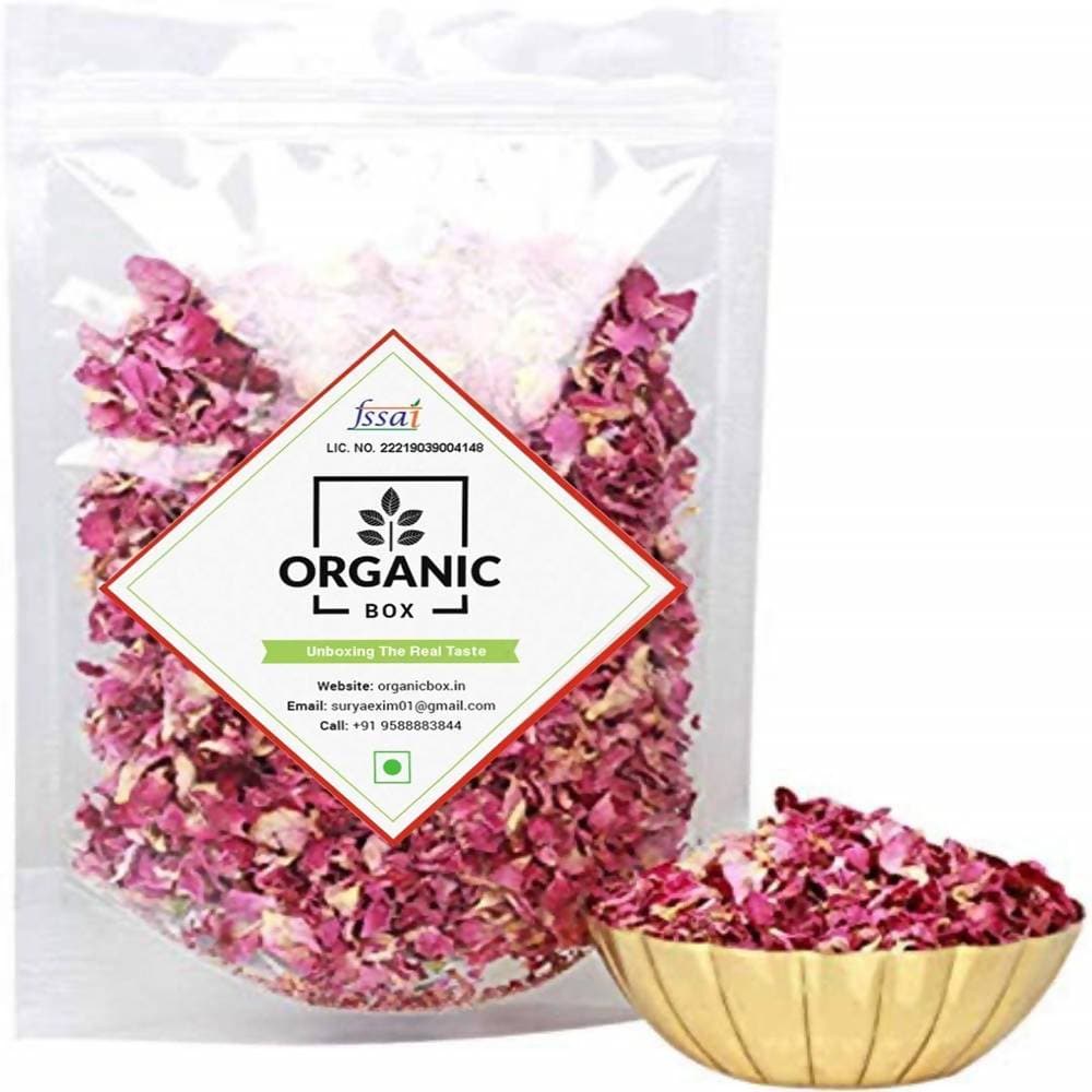 Organic Box Sun Dried Rose Petals | Swadesiicart