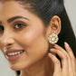 Nuyug 22K Gold-Plated Elegant Kundan Studded & Pearls Beaded Floral Studs | Swadesiicart