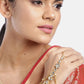 Traditional Gold-Polished Kundan Pearl Hath Phool/Punja/Adjustable Chain Bracelet with Ring for Women - Wahe Jewels - Swadesiicart