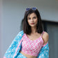 Yufta Pink & Blue Co Ord Set Add Jacket - Swadesiicart