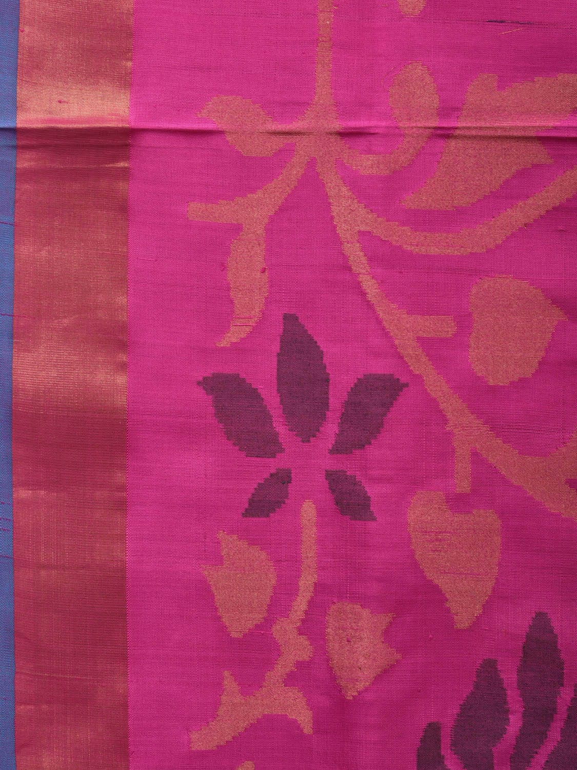 Pink and Lavender Uppada Silk Handloom Saree with All Over Design - Global Threads | Swadesiicart
