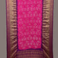 Pink and Purple Bandhani Kanchipuram Silk Handloom Dupatta with Border Design - Global Threads | Swadesiicart