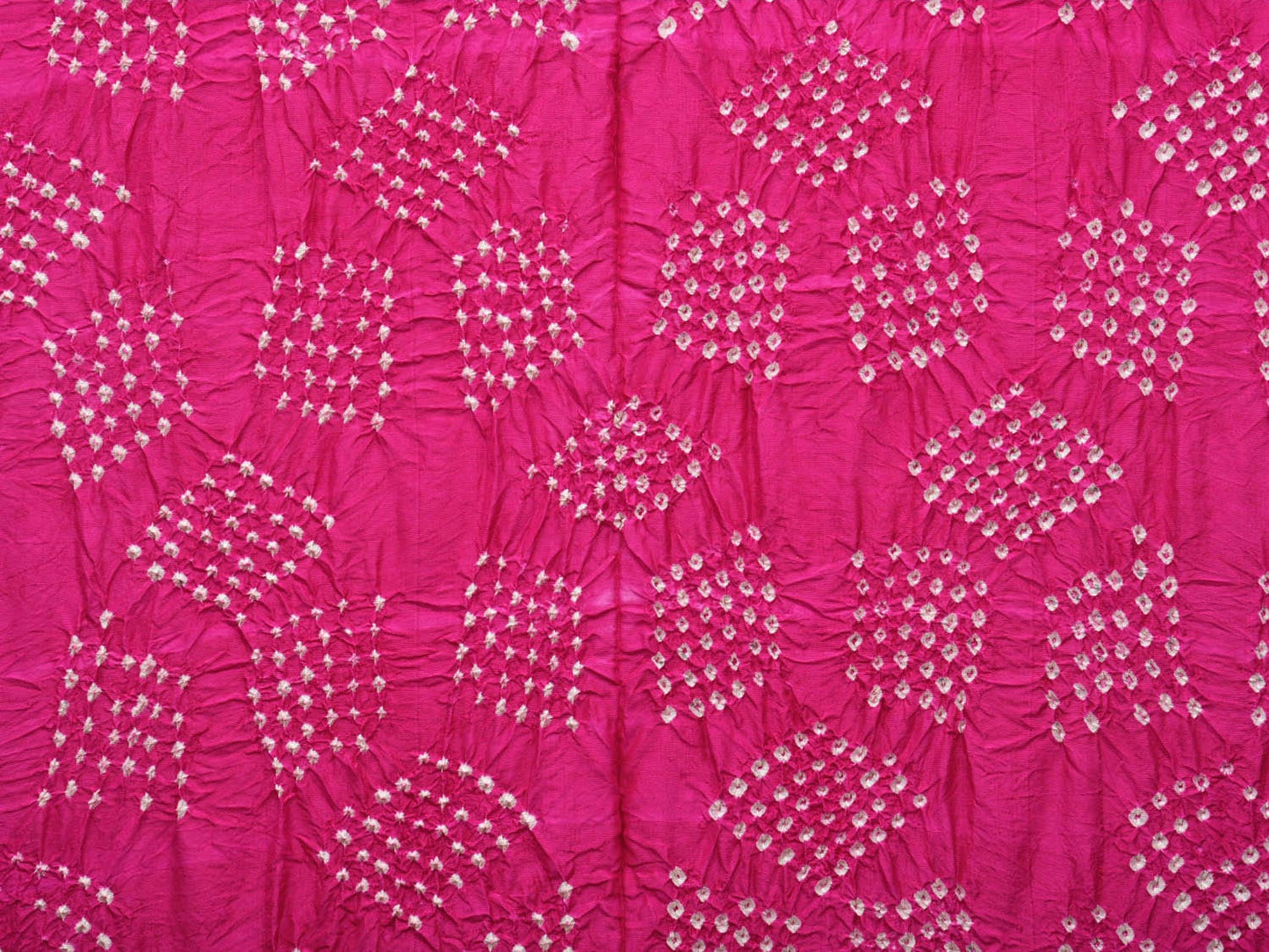 Pink and Purple Bandhani Kanchipuram Silk Handloom Dupatta with Border Design - Global Threads | Swadesiicart