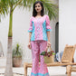 Yufta Pink & Sky Blue Colour Blocking Co Ord Set - Swadesiicart