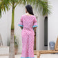 Yufta Pink & Sky Blue Colour Blocking Co Ord Set - Swadesiicart