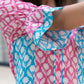 Yufta Pink & Sky Blue Colour Blocking Co Ord Set - Swadesiicart