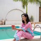 Yufta Pink & Sky Blue Colour Blocking Co Ord Set - Swadesiicart