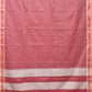 Pink Bamboo Cotton Plain Saree with Checks Design No Blouse - Global Threads | Swadesiicart