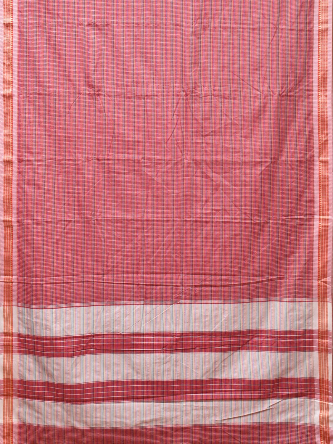 Pink Bamboo Cotton Plain Saree with Checks Design No Blouse - Global Threads | Swadesiicart