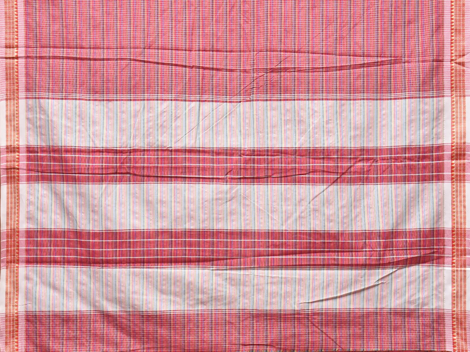 Pink Bamboo Cotton Plain Saree with Checks Design No Blouse - Global Threads | Swadesiicart