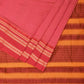 Pink Bamboo Cotton Saree with Checks Design No Blouse - Global Threads | Swadesiicart