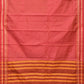 Pink Bamboo Cotton Saree with Checks Design No Blouse - Global Threads | Swadesiicart