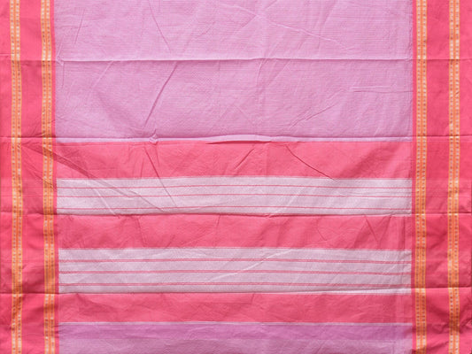 Pink Bamboo Cotton Saree with Small Checks Design No Blouse - Global Threads | Swadesiicart