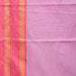 Pink Bamboo Cotton Saree with Small Checks Design No Blouse - Global Threads | Swadesiicart