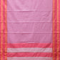 Pink Bamboo Cotton Saree with Small Checks Design No Blouse - Global Threads | Swadesiicart