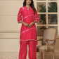 Yufta Pink Chanderi Silk Tie Dye Co-Ord Set - Swadesiicart