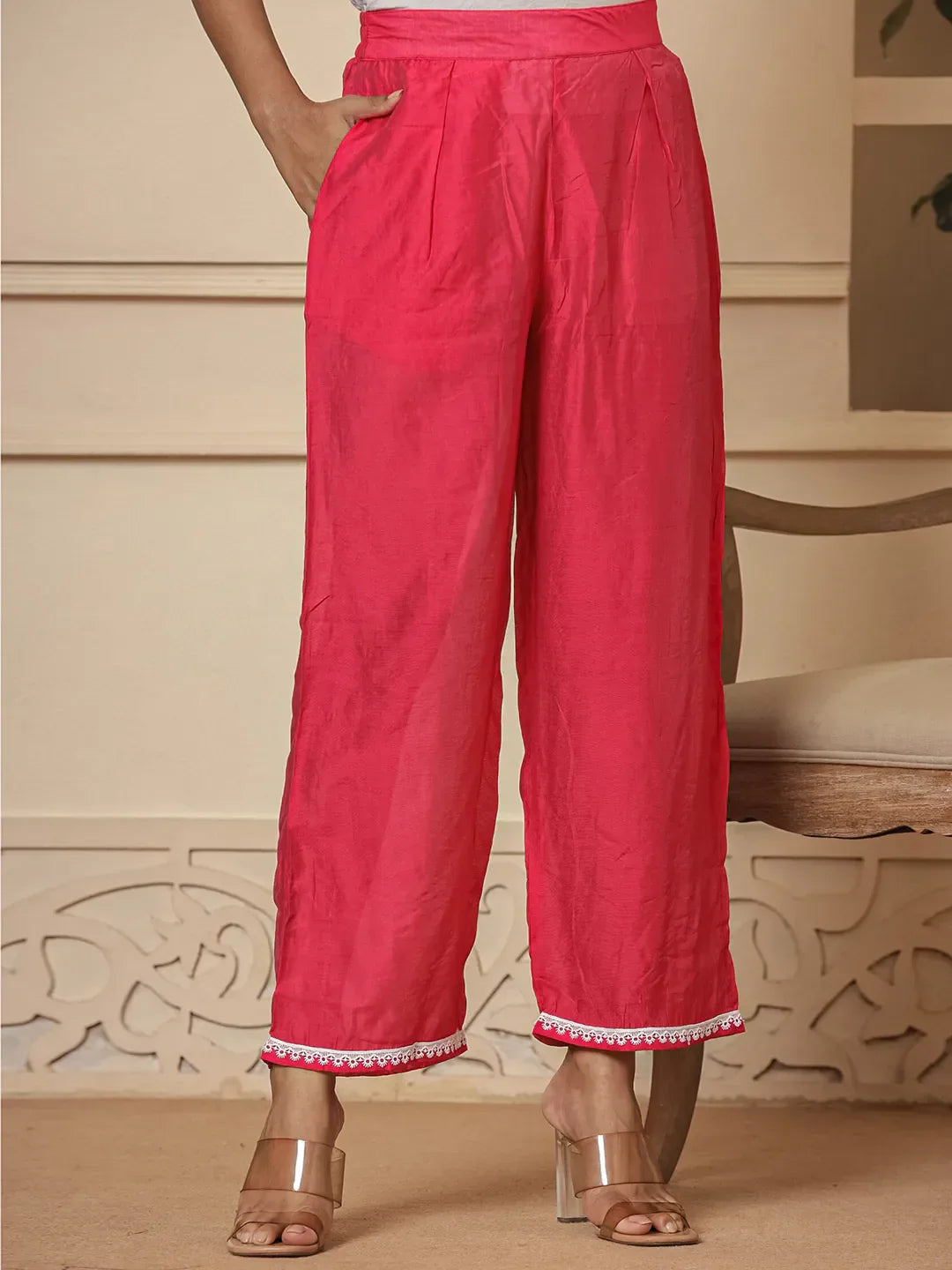 Yufta Pink Chanderi Silk Tie Dye Co-Ord Set - Swadesiicart