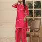 Yufta Pink Chanderi Silk Tie Dye Co-Ord Set - Swadesiicart