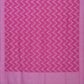 Pink Cotton Cut Work Handloom Saree with Zig-Zag Design - Global Threads | Swadesiicart