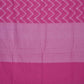 Pink Cotton Cut Work Handloom Saree with Zig-Zag Design - Global Threads | Swadesiicart