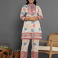 Yufta Pink Cotton Schiffli Co-Ord Set With Lace Detailing - Swadesiicart