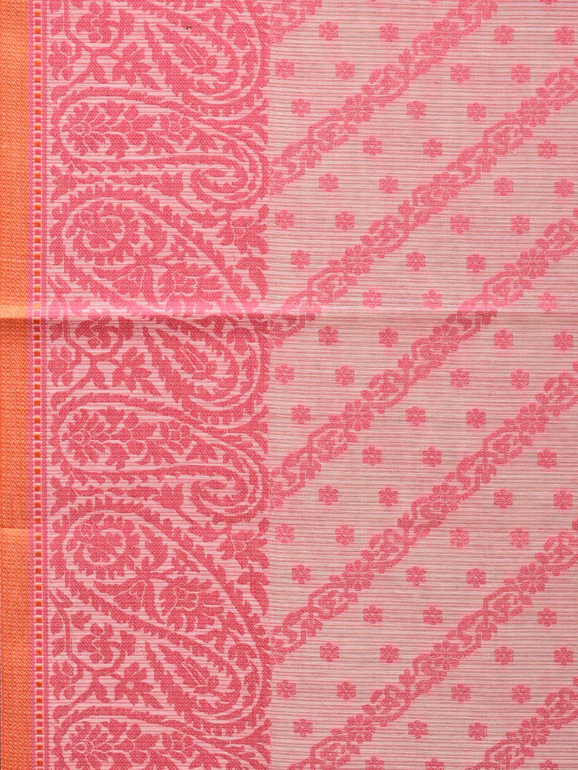 Pink Cut Work Sico Cotton Saree with Diagonal and Mango Border Design - Global Threads | Swadesiicart