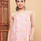 BohoJazz Pink Vacay Halter Top with Comfort Pants Co-ord Set - Swadesiicart