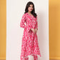 Yufta Pink Ikat Pure Cotton Cord Set - Swadesiicart