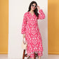 Yufta Pink Ikat Pure Cotton Cord Set - Swadesiicart